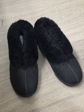 UGG Black Shearling Lined Slippers